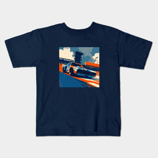 70s Race Car Kids T-Shirt by DavidLoblaw